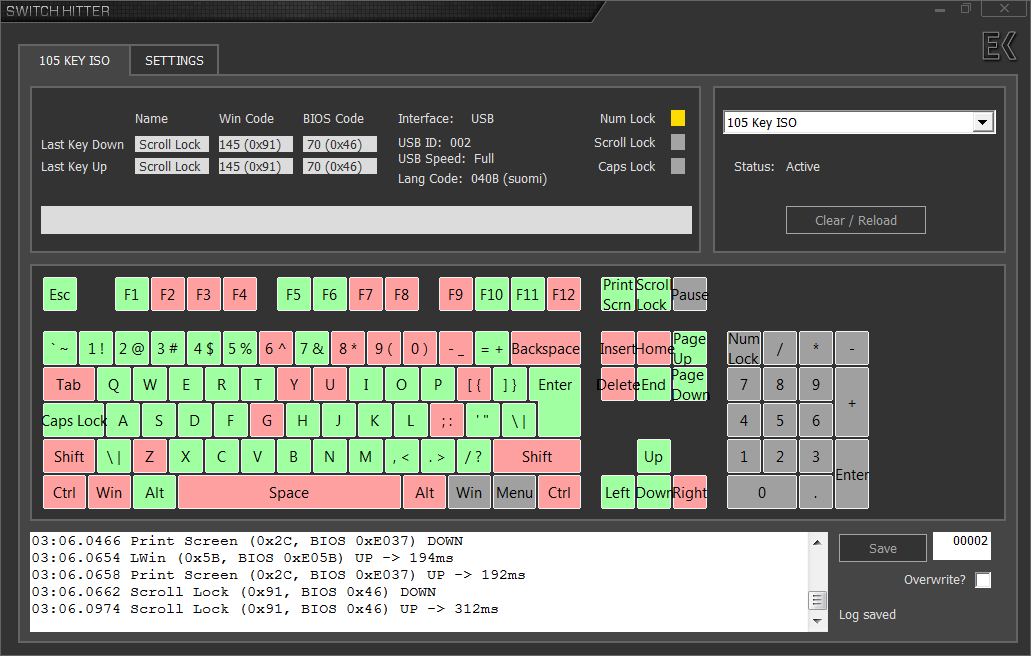 Key chatter test results for my Truly Ergonomic keyboard with Switch Hitter